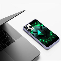 Чехол iPhone 11 Pro матовый Абстрактное ощущение зелени, цвет: 3D-светло-сиреневый — фото 2