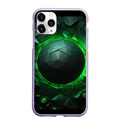 Чехол iPhone 11 Pro матовый Абстрактная гармония зеленого, цвет: 3D-светло-сиреневый