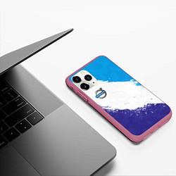 Чехол iPhone 11 Pro матовый Вольво - триколор, цвет: 3D-малиновый — фото 2
