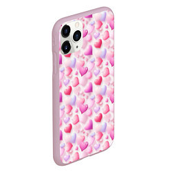 Чехол iPhone 11 Pro матовый Любовь в каждом сердце, цвет: 3D-розовый — фото 2