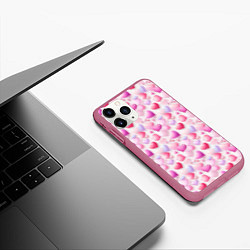 Чехол iPhone 11 Pro матовый Любовь в каждом сердце, цвет: 3D-малиновый — фото 2