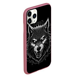 Чехол iPhone 11 Pro матовый Серый хищник, цвет: 3D-малиновый — фото 2