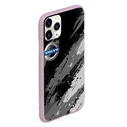 Чехол iPhone 11 Pro матовый Volvo - монохромный серый, цвет: 3D-розовый — фото 2