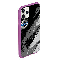 Чехол iPhone 11 Pro матовый Volvo - монохромный серый, цвет: 3D-фиолетовый — фото 2