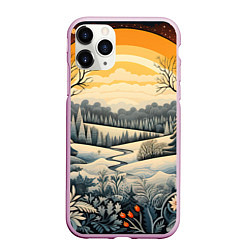 Чехол iPhone 11 Pro матовый Сказочный узор, цвет: 3D-розовый