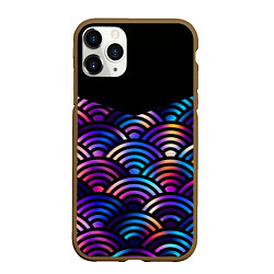 Чехол iPhone 11 Pro матовый Чёрный берег и рябь на волнах, цвет: 3D-коричневый