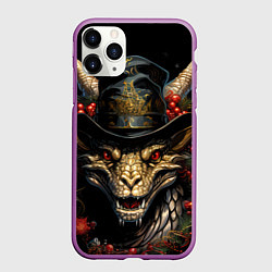 Чехол iPhone 11 Pro матовый Волшебный дракон снега, цвет: 3D-фиолетовый
