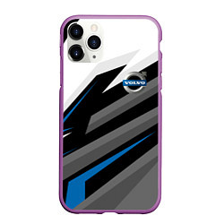 Чехол iPhone 11 Pro матовый Volvo - blue sport, цвет: 3D-фиолетовый