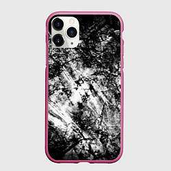 Чехол iPhone 11 Pro матовый Зимний лес узоры, цвет: 3D-малиновый