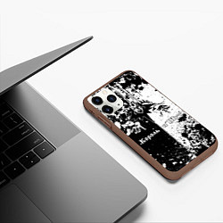 Чехол iPhone 11 Pro матовый Король и шут - черно-белая абстракция, цвет: 3D-коричневый — фото 2
