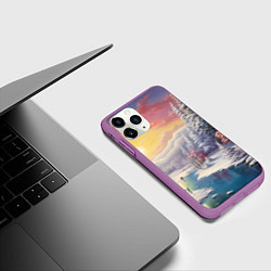 Чехол iPhone 11 Pro матовый Сказочное сияние нового года, цвет: 3D-фиолетовый — фото 2