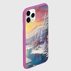 Чехол iPhone 11 Pro матовый Сказочное сияние нового года, цвет: 3D-фиолетовый — фото 2