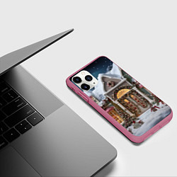 Чехол iPhone 11 Pro матовый Вихрь зимнего торжества, цвет: 3D-малиновый — фото 2