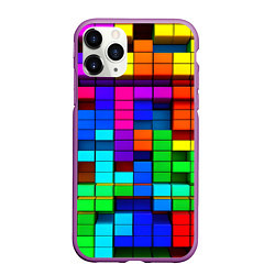 Чехол iPhone 11 Pro матовый Радужный кубизм, цвет: 3D-фиолетовый