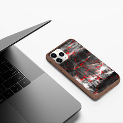 Чехол iPhone 11 Pro матовый Красные узоры, цвет: 3D-коричневый — фото 2