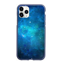 Чехол iPhone 11 Pro матовый Голубой космос, цвет: 3D-серый