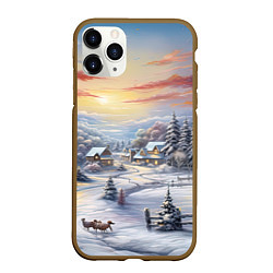 Чехол iPhone 11 Pro матовый Морозное утро с ароматом хвои, цвет: 3D-коричневый
