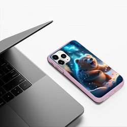 Чехол iPhone 11 Pro матовый Полярный мишка, цвет: 3D-розовый — фото 2