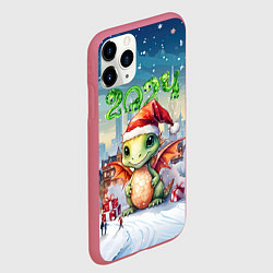 Чехол iPhone 11 Pro матовый Дракон снежнокрыл, цвет: 3D-малиновый — фото 2
