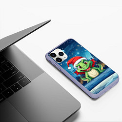 Чехол iPhone 11 Pro матовый Малыш новогодний дракончик 2024, цвет: 3D-светло-сиреневый — фото 2