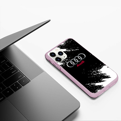 Чехол iPhone 11 Pro матовый AUDI sport краски / 3D-Розовый – фото 3