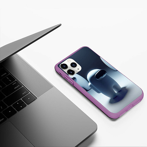 Чехол iPhone 11 Pro матовый Among us - fantasy - ai art / 3D-Фиолетовый – фото 3
