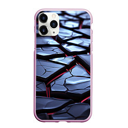 Чехол iPhone 11 Pro матовый Плиты с фиолетовым светом, цвет: 3D-розовый