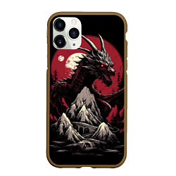 Чехол iPhone 11 Pro матовый Дракон серебристого снега, цвет: 3D-коричневый