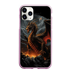 Чехол iPhone 11 Pro матовый Дракон метельных бурь, цвет: 3D-розовый