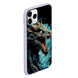 Чехол iPhone 11 Pro матовый Дракон символ 2024, цвет: 3D-светло-сиреневый — фото 2