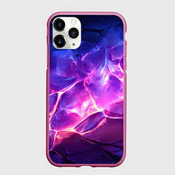 Чехол iPhone 11 Pro матовый Геометрия абстракции с неоном, цвет: 3D-малиновый
