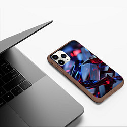 Чехол iPhone 11 Pro матовый Острые грани прозрачности, цвет: 3D-коричневый — фото 2