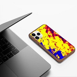 Чехол iPhone 11 Pro матовый Half life toxic yellow fire, цвет: 3D-коричневый — фото 2