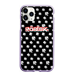 Чехол iPhone 11 Pro матовый Roblox pattern game, цвет: 3D-светло-сиреневый