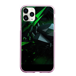 Чехол iPhone 11 Pro матовый Гармония зеленого хаоса, цвет: 3D-розовый