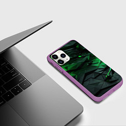 Чехол iPhone 11 Pro матовый Мир абстрактной зелени, цвет: 3D-фиолетовый — фото 2