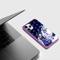 Чехол iPhone 11 Pro матовый Е Лань - Геншин Импакт, цвет: 3D-фиолетовый — фото 2