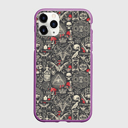Чехол iPhone 11 Pro матовый Колдовство и чёрная магия, цвет: 3D-фиолетовый