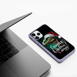 Чехол iPhone 11 Pro матовый Новогодний маленький дракон, цвет: 3D-светло-сиреневый — фото 2