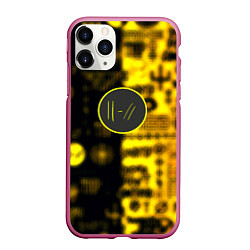 Чехол iPhone 11 Pro матовый Twenty one pilots yellow music, цвет: 3D-малиновый