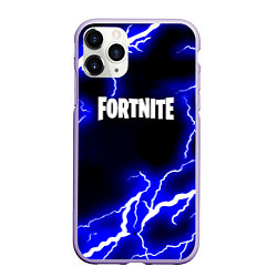 Чехол iPhone 11 Pro матовый Fortnite шторм молнии неон, цвет: 3D-светло-сиреневый