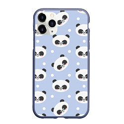 Чехол iPhone 11 Pro матовый Милая мультяшная панда, цвет: 3D-серый