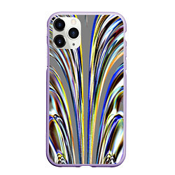 Чехол iPhone 11 Pro матовый Струйчатый перламутровый узор, цвет: 3D-светло-сиреневый
