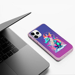 Чехол iPhone 11 Pro матовый Новогодний дракончик - нейросеть, цвет: 3D-розовый — фото 2