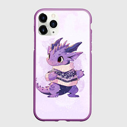 Чехол iPhone 11 Pro матовый Милый фиолетовый дракон, цвет: 3D-фиолетовый
