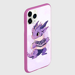 Чехол iPhone 11 Pro матовый Милый фиолетовый дракон, цвет: 3D-фиолетовый — фото 2