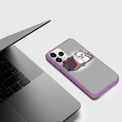 Чехол iPhone 11 Pro матовый Подарок для котика, цвет: 3D-фиолетовый — фото 2