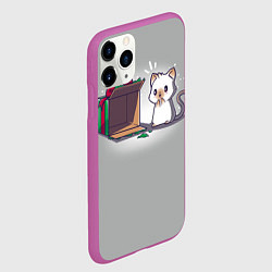 Чехол iPhone 11 Pro матовый Подарок для котика, цвет: 3D-фиолетовый — фото 2