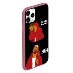Чехол iPhone 11 Pro матовый Дрейк 2023-2024, цвет: 3D-малиновый — фото 2