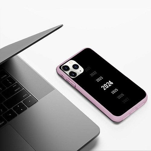 Чехол iPhone 11 Pro матовый Lets go next - 2024 / 3D-Розовый – фото 3